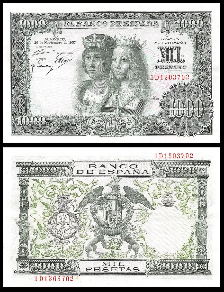 1000 pesetas de 1957 (Reyes Católicos)