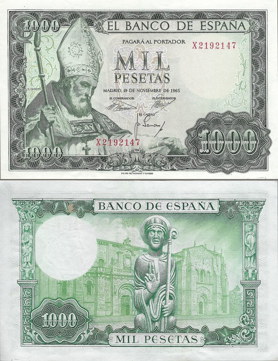 1000 pesetas de 1965 (San Isidoro)