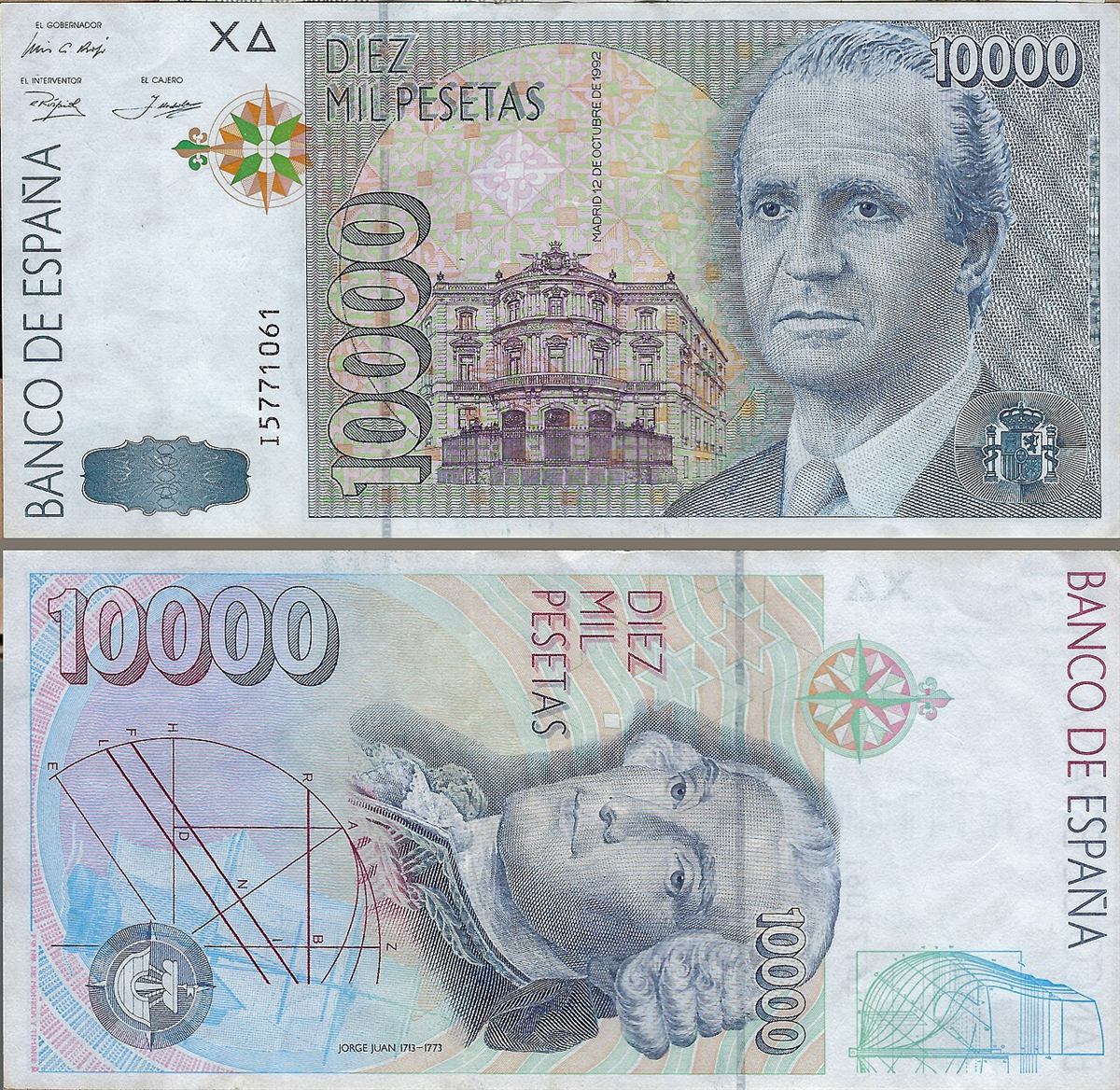 10000 pesetas de 1992 (Jorge Juan)