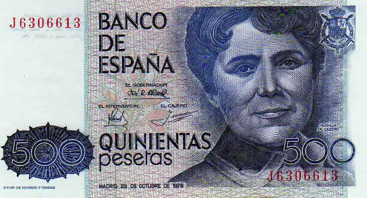 500 pesetas de 1979 (Rosalía de Castro)