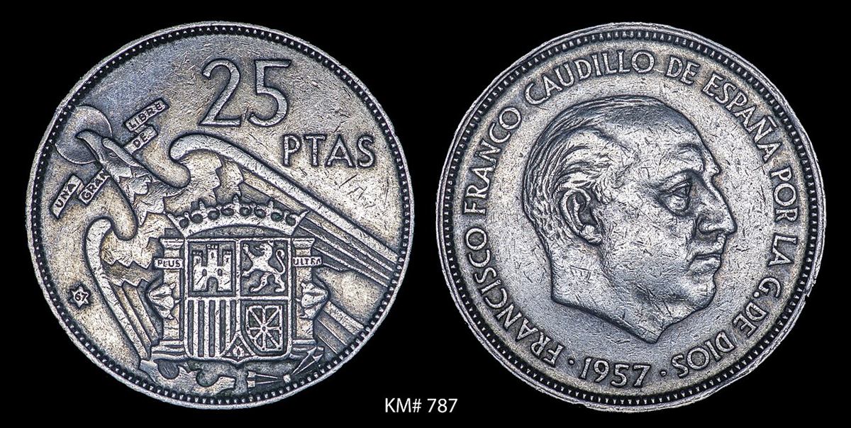 25 pesetas de 1957