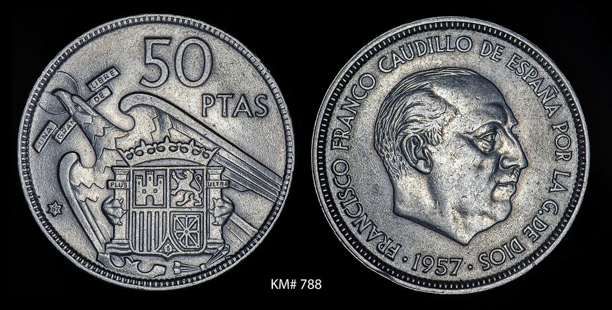 50 pesetas de 1957