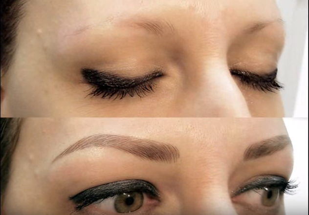 un microblading de cejas