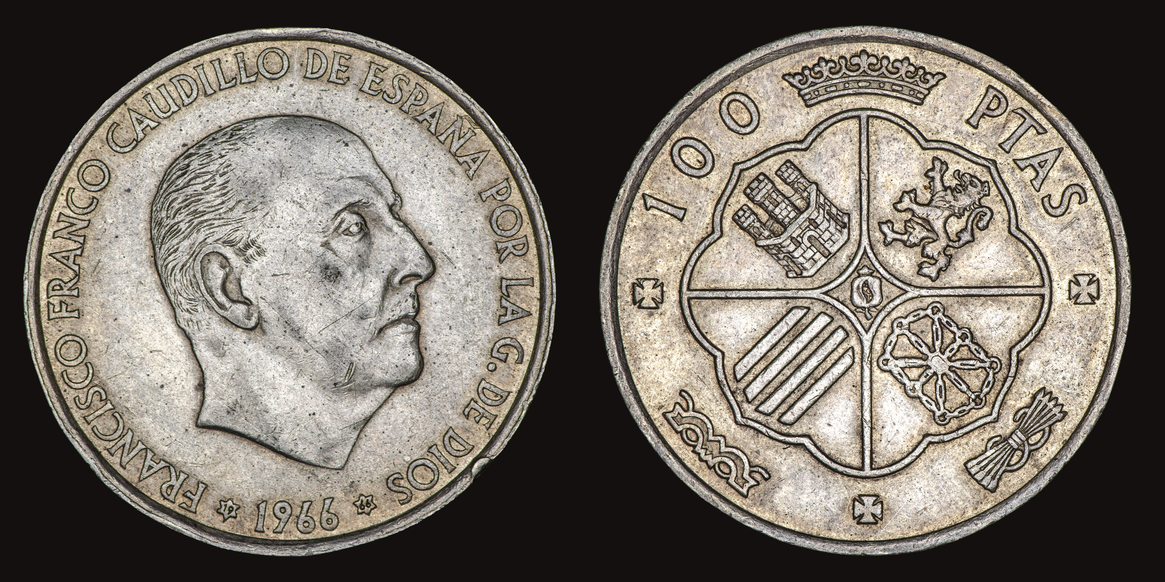 100 pesetas de 1966 (plata)